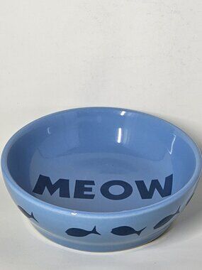 Whisker City Blue Meow Bowl